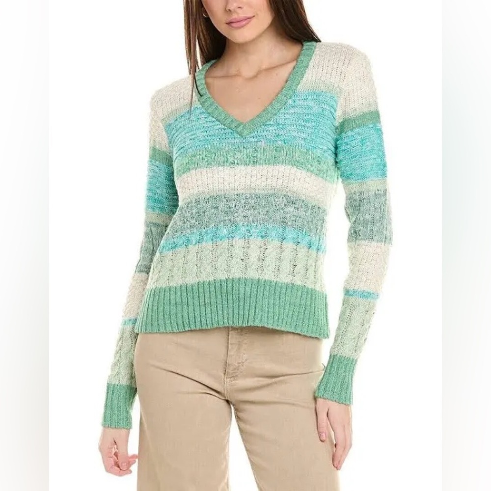CABI MIX STITCH KNIT V-NECK SWEATER (LAST CHANCE)